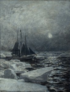 Fram i ishavet (olje på lerret) av Otto Ludvig Sinding