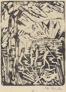 Five Girls at a Forest Pond (Funf Madchen am Waldteich)