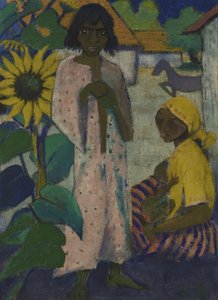 Sigøynere med solsikker, 1927. av Otto Mueller