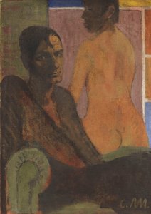 Selvportrett med ryggakt, ca 1929. av Otto Mueller