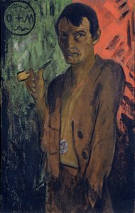 Selvportrett med pentagram, ca. 1924. av Otto Mueller