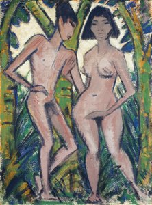 Adam og Eva, ca. 1913–22 (kalkvannsfarge på jutepapir)