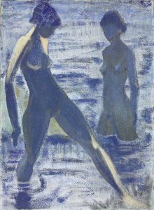 Badende, ca. 1927 av Otto Mueller