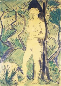 Naken i skogen; Akt im Wald, ca. 1922-1923