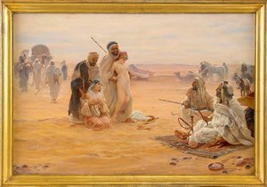 Le marche aux esclaves - Slavemarkedet - Maleri av Otto Pilny (1866-1936), Olje på lerret 1910 (80x120cm) - Privat samling