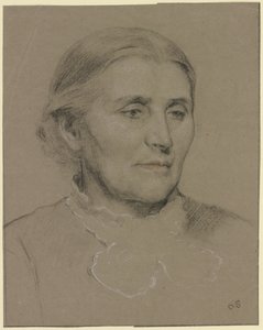 Portrett av en eldre dame vendt mot høyre av Otto Scholderer