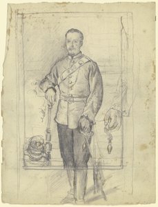 Portrett av en mann i uniform av Otto Scholderer
