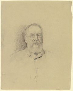 Portrett av en eldre mann med briller av Otto Scholderer