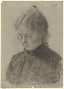 Luise Scholderer leser av Otto Scholderer