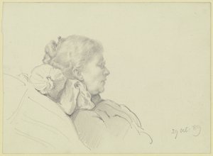 Luise Scholderer leser av Otto Scholderer