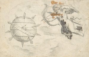 Cupid skyter piler på World Globe, 1608 eller kort tid før . av Otto van Veen.