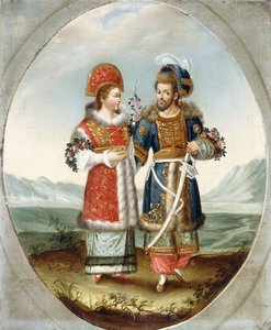 Et eksotisk par, tidlig på 1800-tallet av Ottoman School