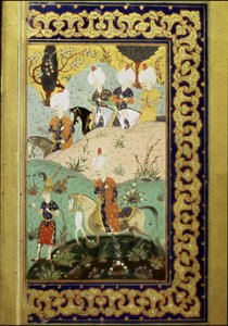 Det osmanske riket: representasjon av Sultan Selim I kalte de grusomme (1470-1520) på hesteryggen. Miniatyr fra "Divan" (diktsamling) skrevet av Sultan Selim I. (Ms. FY1330, fol. 27) 1500-tallet. Istanbul, Universitetsbiblioteket av Ottoman School
