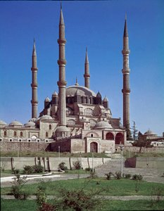 Utsikt over moskeen i Selimiye (1575) av Ottoman School