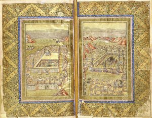 Utsikt over Mekka og Medina, ca. 1794-5 av Ottoman School