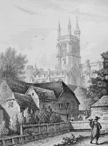 College Tower, Library and Mill Winchester, ca. 1830