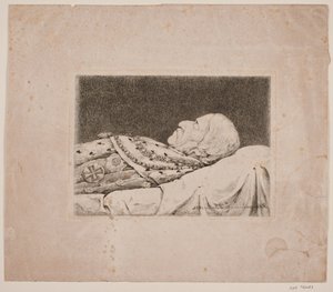 Frederik 6. på lit de parade av P.C. Skovgaard