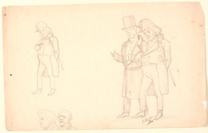 Karikatur av brødrene Ørsted. av P.C. Skovgaard