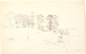 Landskap med trær. av P.C. Skovgaard