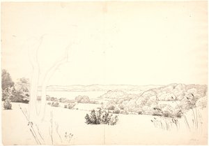 Landskap med utsikt over Skarritsjøen. av P.C. Skovgaard
