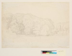Skovsø med store bøketrær i bakgrunnen. av P.C. Skovgaard