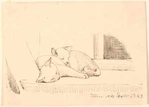 To sovende katter. av P.C. Skovgaard