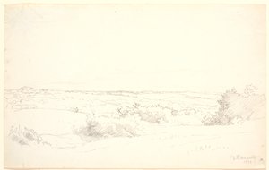 Utsikt over et kupert landskap. av P.C. Skovgaard