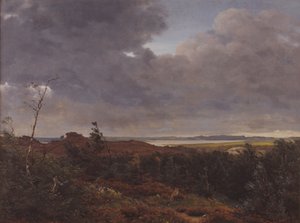 Utsikt over Frederiksværk fra Tisvilde Wood, Nordsjælland av P.C. Skovgaard