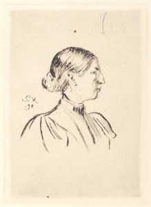 Portrett av Anna Ancher, profil av Peder Severin Krøyer