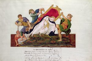 Allegori om veltet av tronen i Frankrike under den franske revolusjonen (gouache)