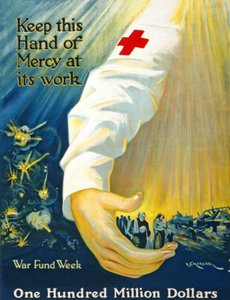 Hold denne barmhjertighetens hånd i arbeid, War Fund Week, One Hundred Million Dollars, ca. 1917-20