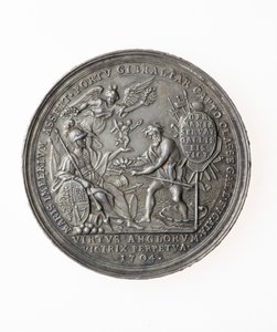Medalje til minne om britiske seire, 1704 (sølv) av P. H. Muller
