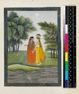 Krishna og Radha går forbi Jumna i måneskinnet etter å ha byttet klær, fra 