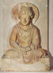 Buddha sittende i meditasjon, fra Gandhara, gresk-buddhistisk stil, 1.-4. århundre