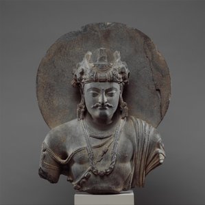 Byste av en Bodhisattva Shakyamuni, 3.–4. århundre (skifer)