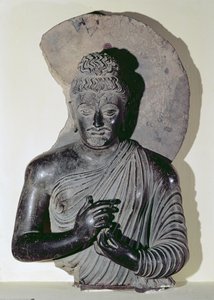 Byste av en forkynnende Buddha, gresk-buddistisk stil, 1.-4. århundre