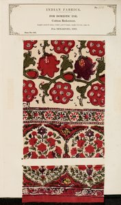 Bomullsprøve fra Shikarpore i Sind, fra The Collection of the Textile Manufacturers of India, av John Forbes Watson, utgitt i 1866 av Pakistani School