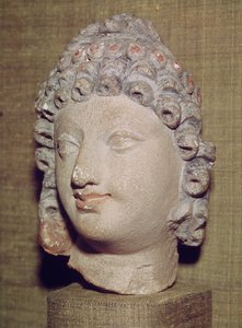 Hode for en Buddha, gresk-buddhistisk stil, 1.-4. århundre (stukk)