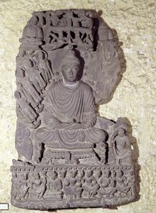 Sittende Buddha i meditasjon, 1.-4. århundre av Pakistani School