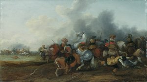 En kavaleri trefning, 1632 av Palamedes Palamedesz