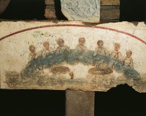 Eukaristisk bankett, Cubicula of the Sacraments (fresco) av Paleo Christian
