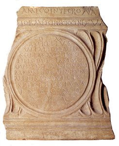 Paleochretiansk kunst: Kristen epitafium av Melissus. Fra Roma, Paris, Louvre-museet