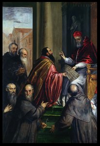 Pave Paul IV overleverer en statutt av Palma Il Giovane