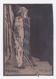 Ellen Terry på Hiordis i Ibsens The Vikings av Pamela Colman Smith