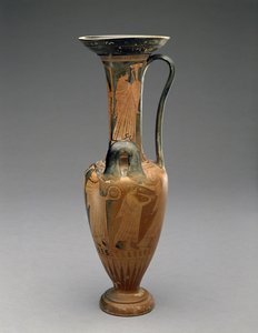 Loutrophoros Hydria med bryllupsprosesjon, 480-460BC (terrakotta) av Pan Painter (attr. to)