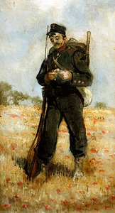 Militære uniformer, samling av 5 (olje om bord) (se også 349159-62) av Panos Aravantinos