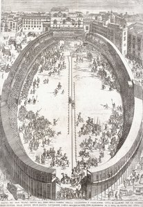 En stor sammenleggbar plate av det store teateret, 1680 av Paolo Amato