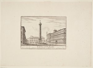 Kolonne av M. Aurelio. 1. Palazzo Niccolini. 2. Visemannens palass. 3. Monte Citorio. 4. Palazzo Chigi av Paolo Anesi