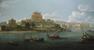 Utsikt over Villa Costaguti og Villa Pamphilj mellom Anzio og Nettuno. av Paolo Anesi