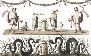 Fresker fra larariumet til et privat hus i Pompeii, fra 